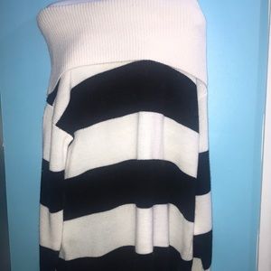 Black and white longer sweater